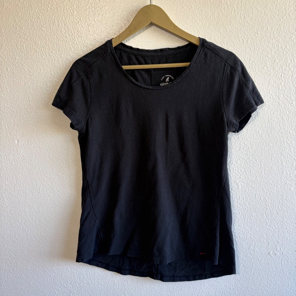 Gramicci Size Medium Black Hemp Short Sleeve Shirt Neutral Minimalist Travel